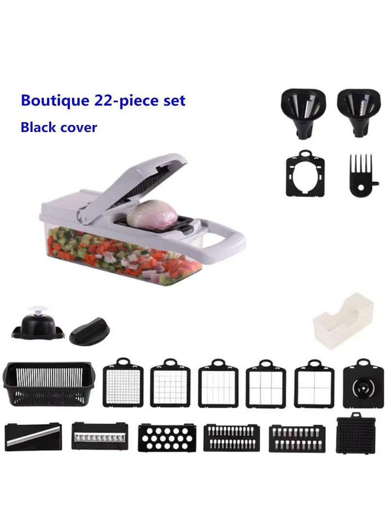 Captaintech أداة تقطيع وشرائح وخضروات متعددة الوظائف مكونة من 22 قطعة - Image 1