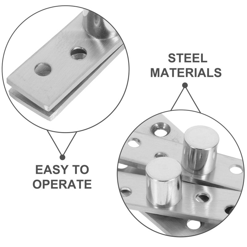 Stainless Steel 360 Degree Rotation Invisible Cabinet Door Hinges 2 Pcs Set - Image 4