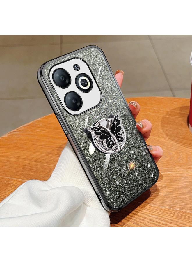 Zaboon Case For Infinix Smart 8 Plated Gradient Glitter Butterfly Holder TPU Phone Case - Image 1
