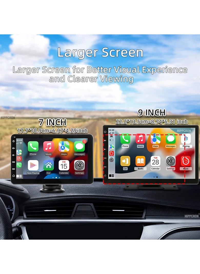 Generic - 9 inch touch screen car multimedia Wi-Fi video player wireless screen for all types of cars and trucks for Android and iphone devices  / Mirror Link - Image 1