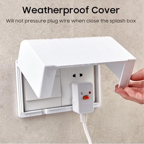 Uonlytech Flip Weatherproof Outlet Cover Water Proof Socket Box Self Adhesive Receptacle Protector for Outside Home - Image 3