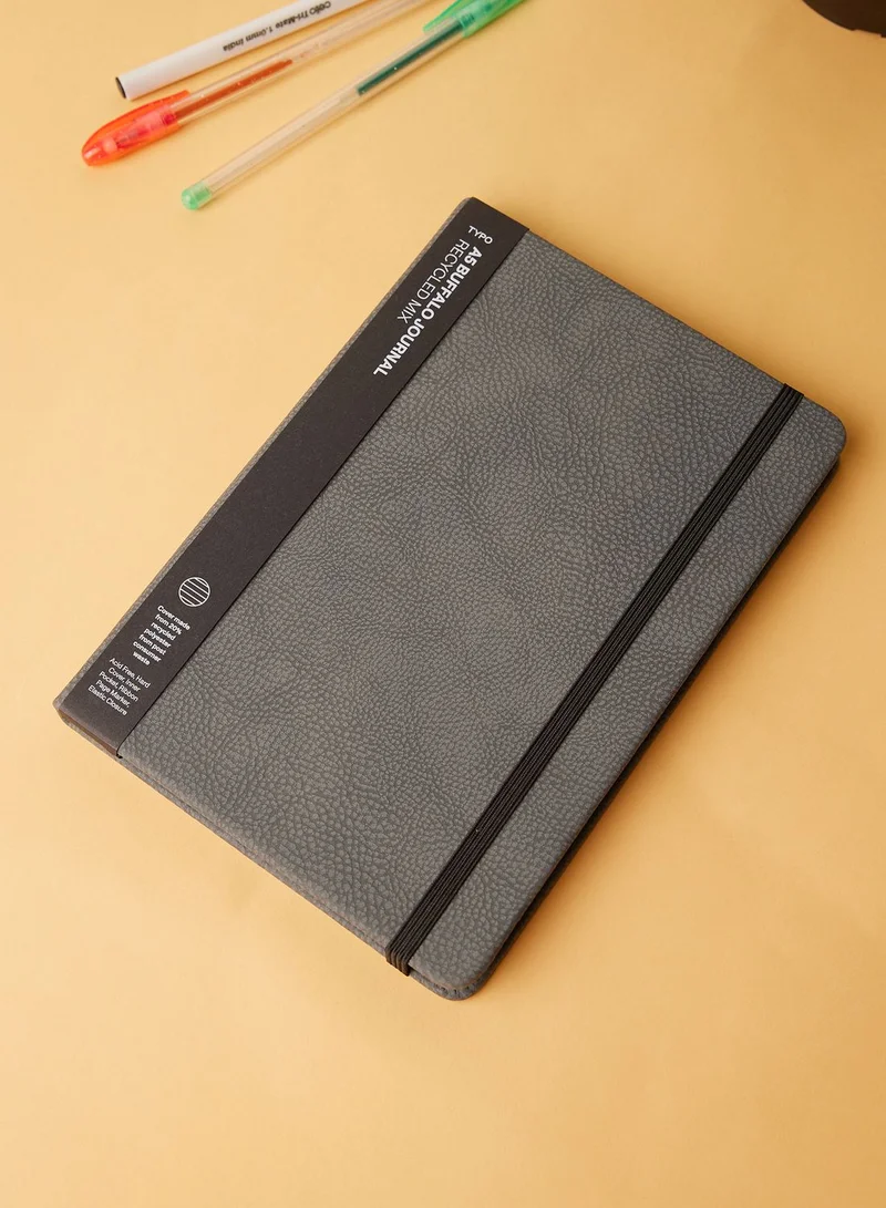 Typo Grey A5 Journal Elastic Closure