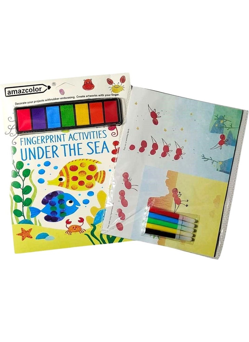Fingerprint Art Activity Coloring Dot Making Sheets With Pens Paints for Kids Boys Girls Ages 3 4 5 6 Birthday Party Favor Fun Gift Idea DIY Summer Fun Travel Arts Crafts Supplies