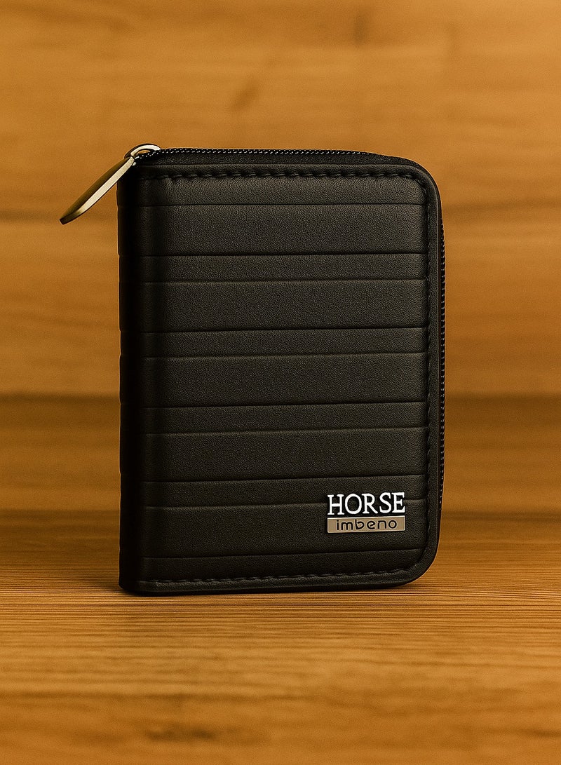 Horse Card Wallet - High Quality - Black - Image 1