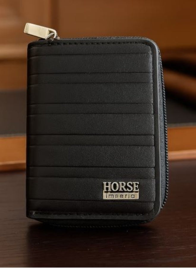 Horse Card Wallet - High Quality - Black - Image 2