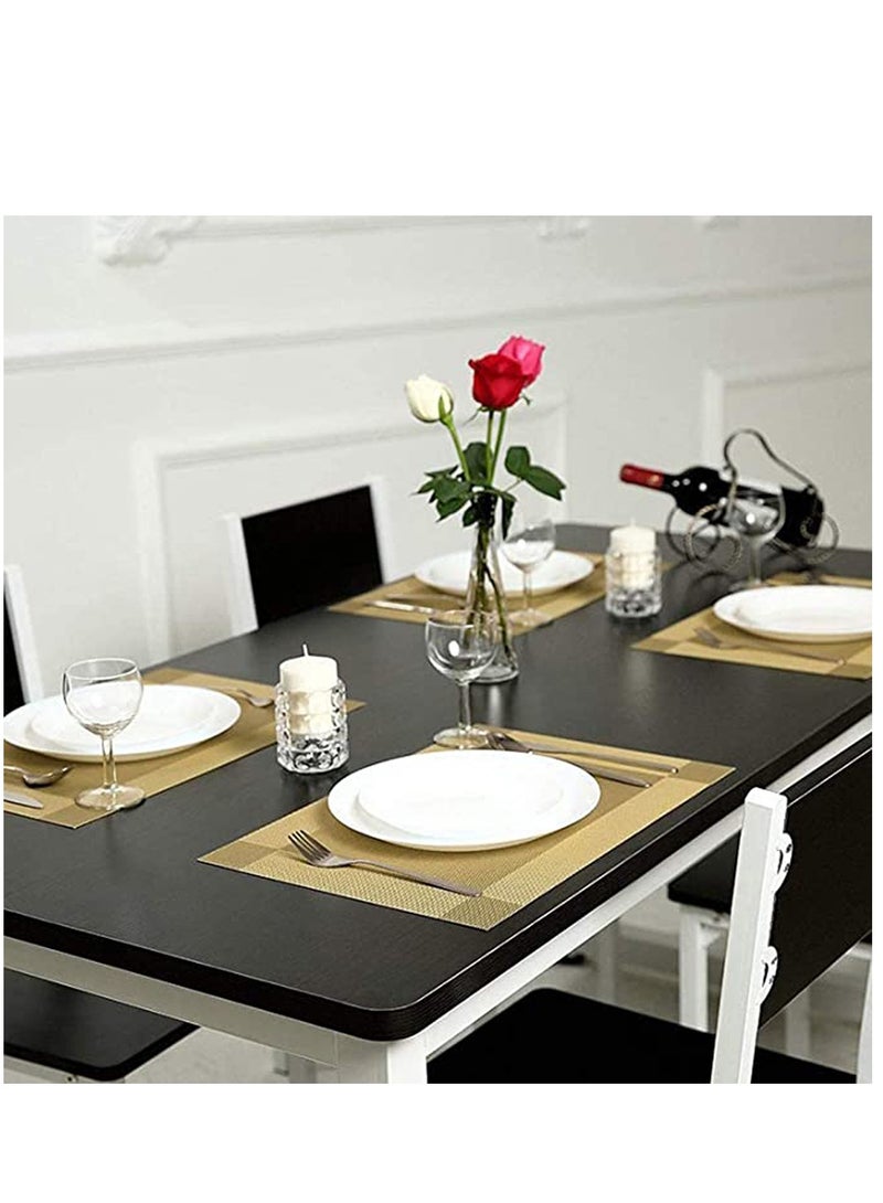 Excefore Placemats for Dining Table Mats, Set of 4 Dining Table Place Mats Washable Placemats Non-slip Heat Resistant PVC with Singel Border Decoration Rectangle for Kitchen Dinner Banquet - Image 4