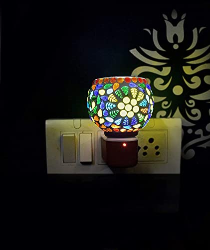 SHREE HANS CREATION SHREE HANS CREATION Kapur Dani Electrical Camphor Diffuser Glass Kapoor Dhani Essential Oil Diffuser with On Off Switch to Toggle Between Burner Lamp Fulpatti Goti 