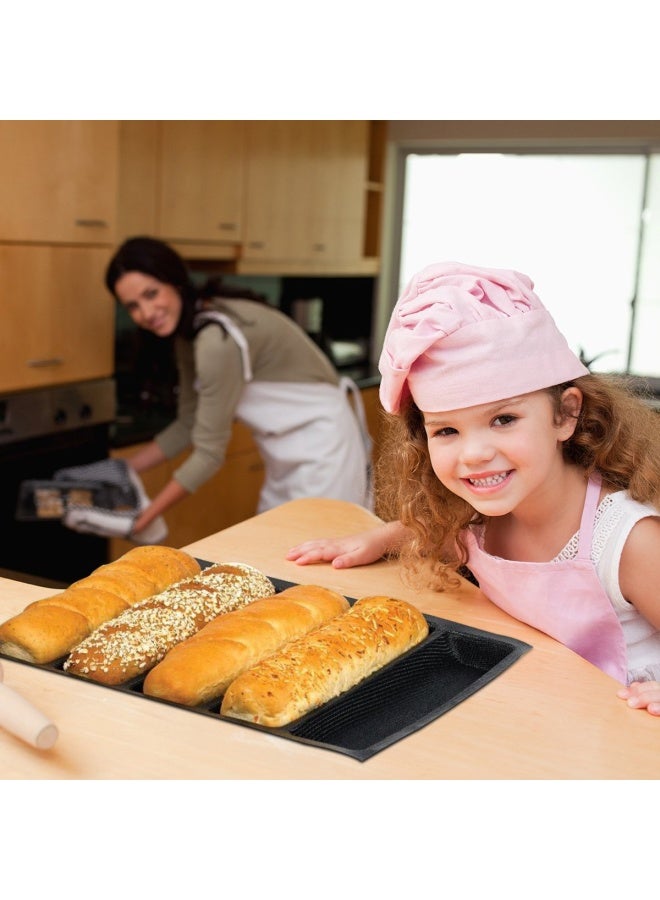 Hot Dog Molds Silicone Bread Forms Non Stick Bakery Trays For Sub Roll Toasting 5 Loaves 12 Sheets - Image 3