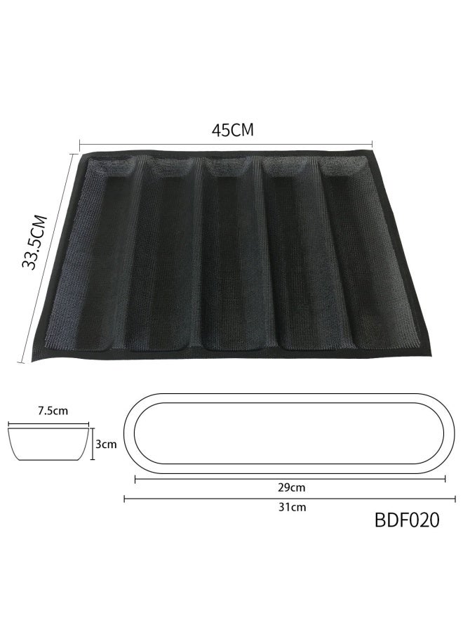 Hot Dog Molds Silicone Bread Forms Non Stick Bakery Trays For Sub Roll Toasting 5 Loaves 12 Sheets - Image 2