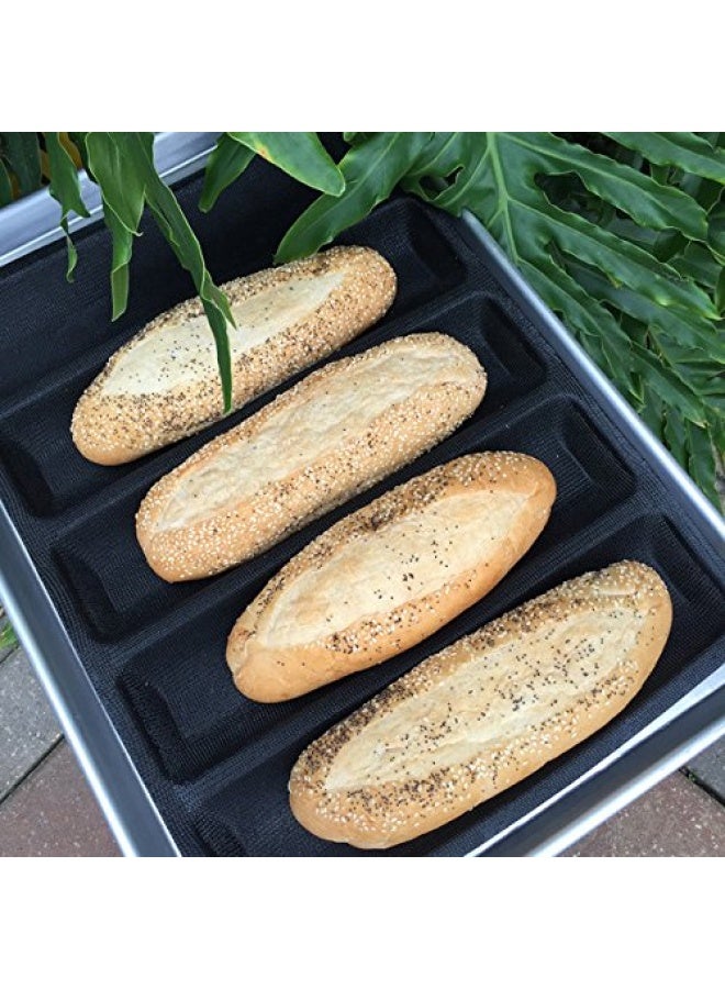 Hot Dog Molds Silicone Bread Forms Non Stick Bakery Trays For Sub Roll Toasting 5 Loaves 12 Sheets - Image 5