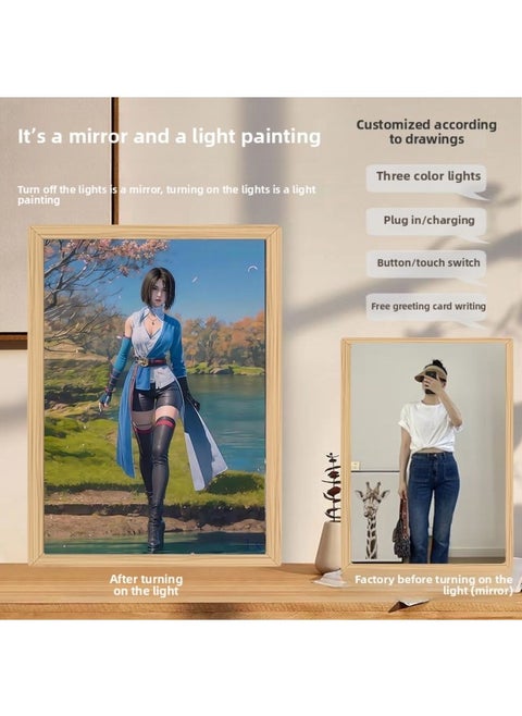 DIY Mirror Light Painting Bad People Of Rivers And Lakes Ji Ruxue Li Nebula Peripheral Simple Three-dimensional Fill Light-Specifications:jz-41-8 Ji Ruxue_rechargeable Battery 3-color Touch Switch Gift Bag Gift Box Bag
