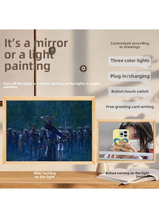 Generic - DIY Mirror Light Painting Bad People Of Rivers And Lakes Ji Ruxue Li Nebula Peripheral Simple Three-dimensional Fill Light-Specifications:jz-41-8 Ji Ruxue_rechargeable Battery 3-color Touch Switch Gift Bag Gift Box Bag - Image 1