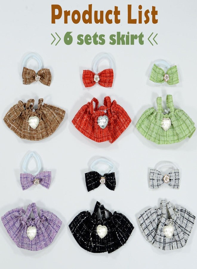 ibayda Total 6 Sets Chic Style 17cm Doll Dress Clothes and Accessories Include: 6 Hairband, 6 Dresses (Doll Not Included) - Image 3