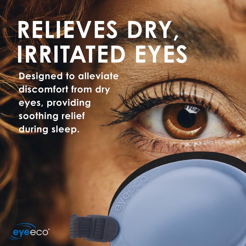 EYEECO Eye Eco Tranquileyes Mini Sleep Eye Mask â€“ Dark Eye Mask for Dry, Irritated Eyes - Soft Comfort Eye Shade - Adjustable Straps Creates Darkness â€“ Travel, Nap, Sleep â€“ Blue, Not One-Size-Fits-All - Image 3