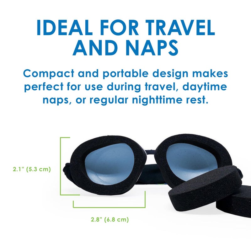 EYEECO Eye Eco Tranquileyes Mini Sleep Eye Mask â€“ Dark Eye Mask for Dry, Irritated Eyes - Soft Comfort Eye Shade - Adjustable Straps Creates Darkness â€“ Travel, Nap, Sleep â€“ Blue, Not One-Size-Fits-All - Image 4