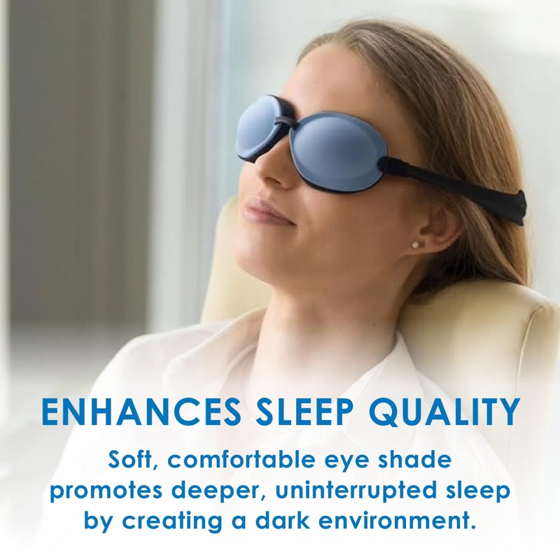EYEECO Eye Eco Tranquileyes Mini Sleep Eye Mask â€“ Dark Eye Mask for Dry, Irritated Eyes - Soft Comfort Eye Shade - Adjustable Straps Creates Darkness â€“ Travel, Nap, Sleep â€“ Blue, Not One-Size-Fits-All - Image 2