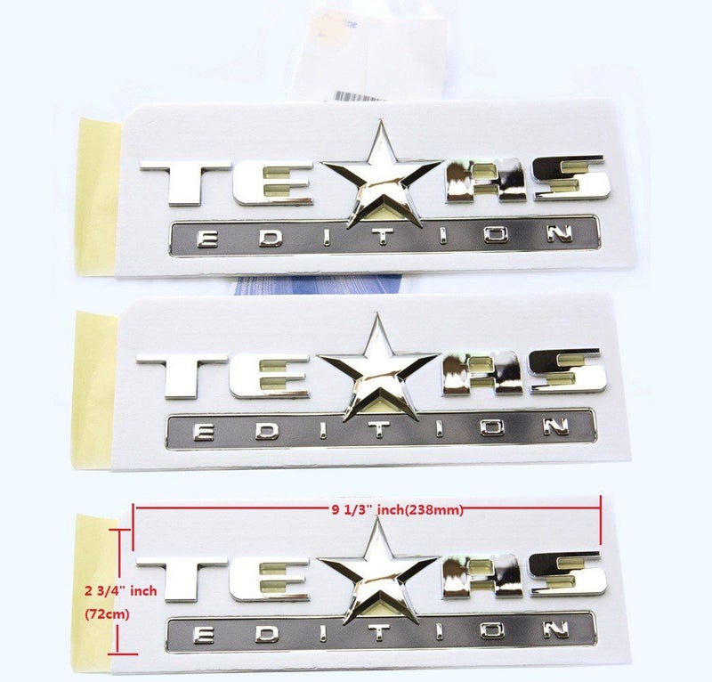 Yoaoo Yoaoo-GM OEM Genuine Texas Edition Emblem Badge for Chevrolet Sierra 07-15 Silverado and Gm GMC (3 Pieces Chrome)