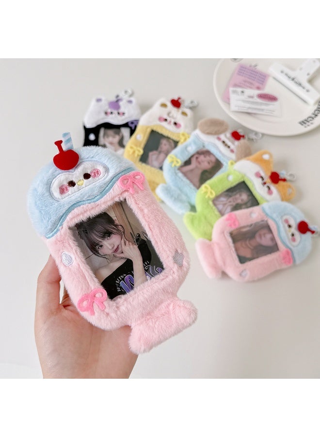 NIBEMINENT 1 - Piece Original Cute Animals Kpop Photo Card Holder Pendant Key Chain ID Badge Holder ID Card Holder Photo Card Protector for School ID Office ID Access Card for Women Girls - Image 3