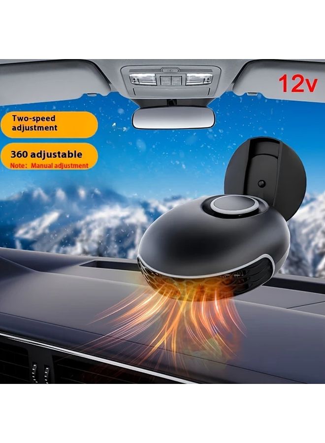 Black 12V Dual Mode Portable Car Heater Cooler Defogger Dehumidifier For Small Cars SUVs - Image 5