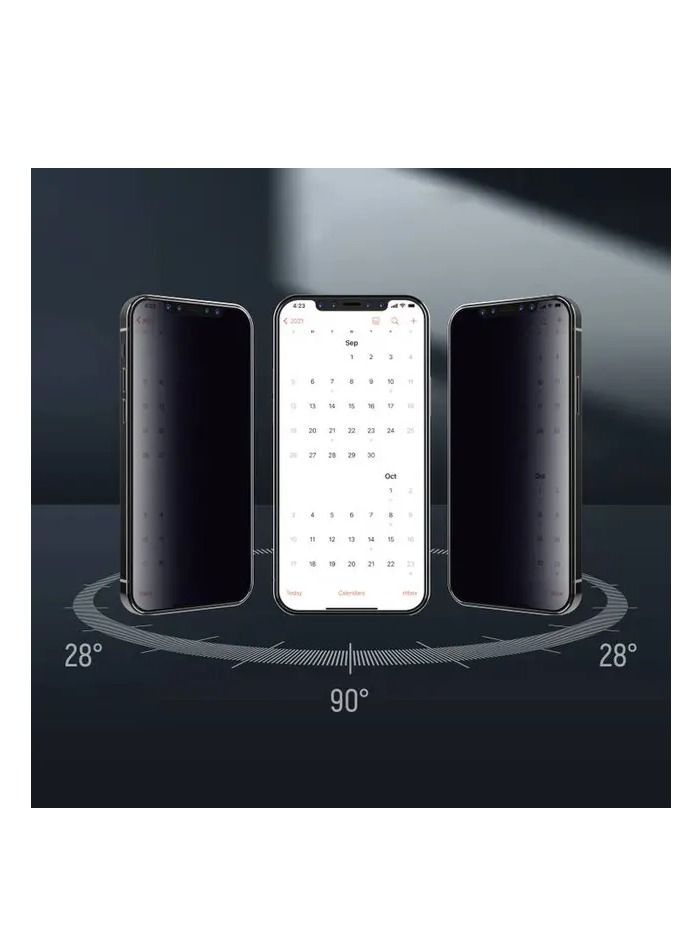 devia Van Series Privacy PET Edge Twice-Tempered Glass Screen Protector For iPhone13 6.1" & 13Pro 6.1" (2021) - Black - Image 3