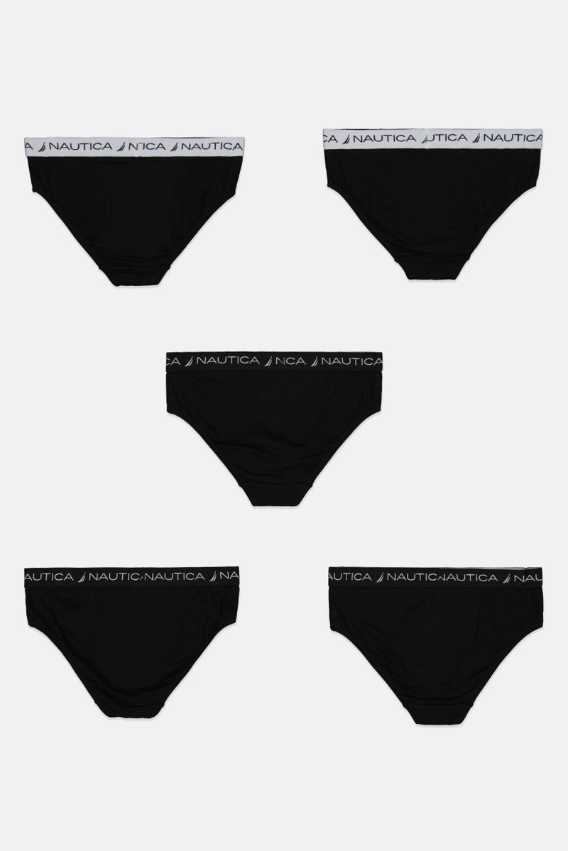 NAUTICA Kids Girl 5 Piece Brand Logo Brief, Black - Image 2