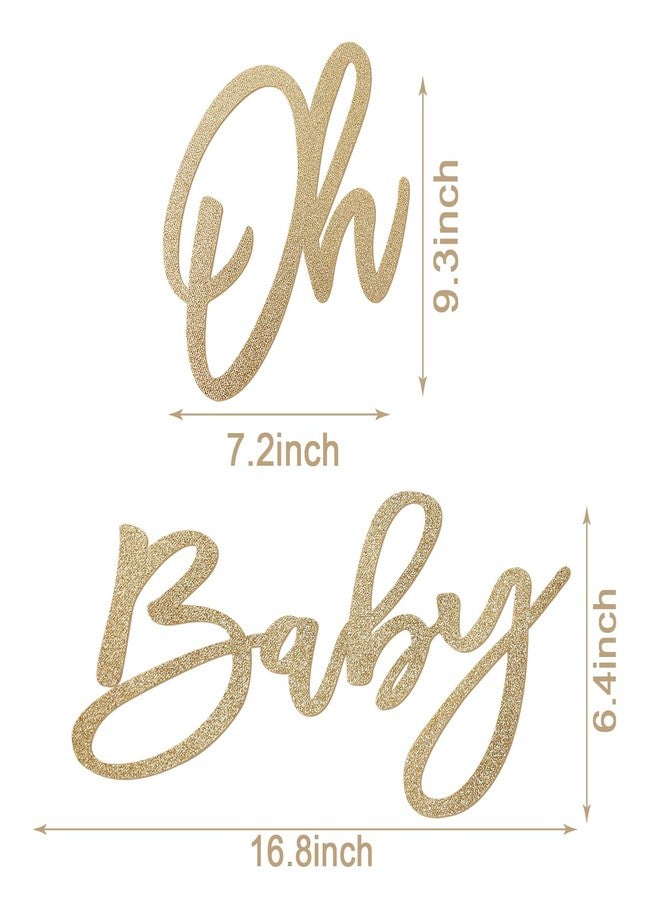 MASTRON 'Oh Baby' Sign for Backdrop - Felt Champagne Gold Baby Shower Banner Boy Girl Decorations Gender Reveal 1st Birthday Party Photography Background - Image 2