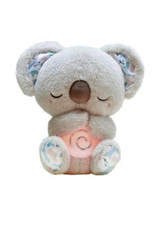 ShebSheb Baby Sound Machine Soothe Breathing Otter, Sensory Details Music Lights Rhythmic Breathing Motion Musical Baby Toy Plush for Newborns,Grey Koala(Battery Not Includ)  - Image 1
