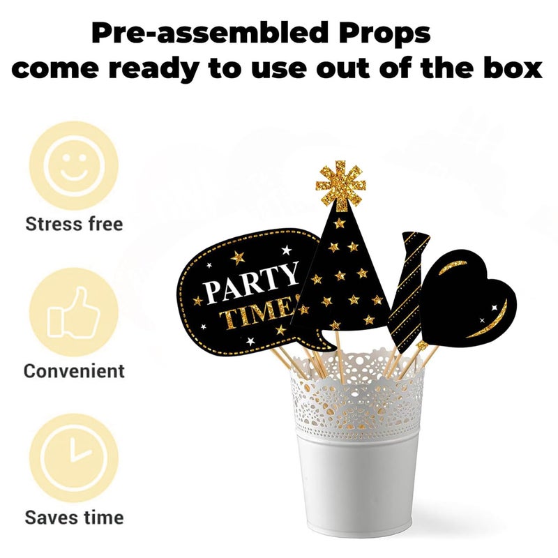 Intatikoo 38Pcs Funny Photo Booth Props with Sticks - Selfie Pose Signs for Birthday, Valentine's Day, Men Women Party Decorations - Image 2