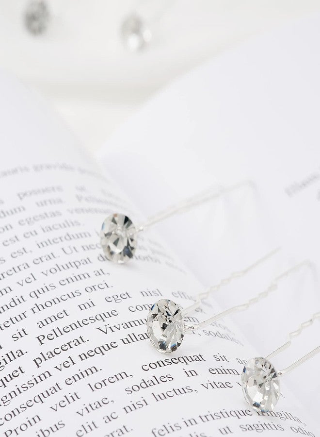 QIUTIMIY 20 Pack (Transparent) Rhinestone Hair Pins Crystal Hair Clips for Bridal Wedding Women Hair Jewelry Accessories, with Clear Container - Image 3