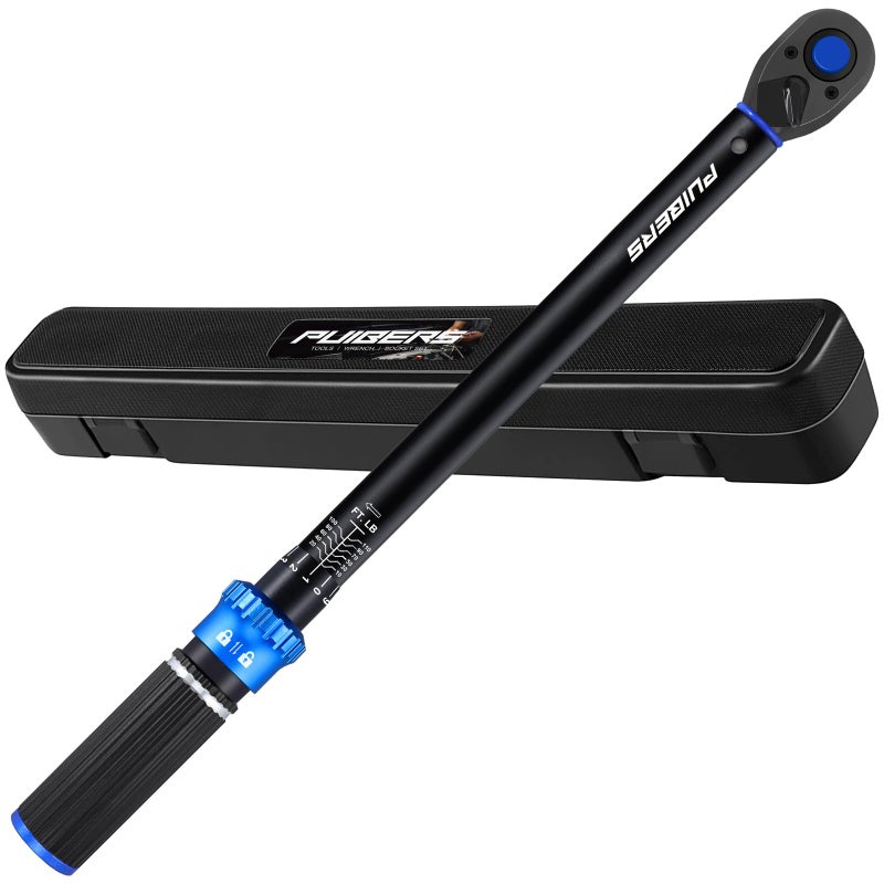 PUIBERS 3/8 inch Drive Click Torque Wrench, Click Torque Wrench 3/8 Torquimetro 10-110 FT.LB/13.6-149.2 Nm, Dual-Direction Adjustable 72 Tooth for Bike Moto and Car Repair - Image 1