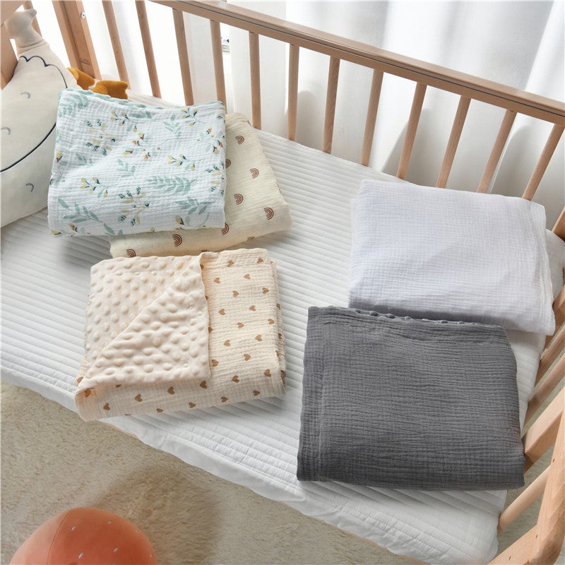 Explosive Crepe Bean Blanket Baby Swaddle Blanket Blanket Bag Newborn Bean Velvet Summer Quilt Air-Conditioning Quilt - Image 3