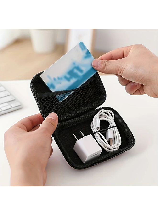 Blue Bow Shaped Tech Accessory Case Compact Electronics Organizer for Cables USB Drives - Image 4