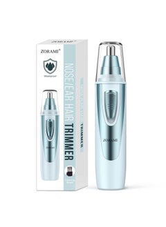 ZORAMI Ear and Nose Hair Trimmer Clipper - 2025 Professional Painless Eyebrow & Facial Hair Trimmer for Men Women, Battery-Operated Trimmer with IPX7 Waterproof, Dual Edge Blades for Easy Cleansing Blue  - Image 1