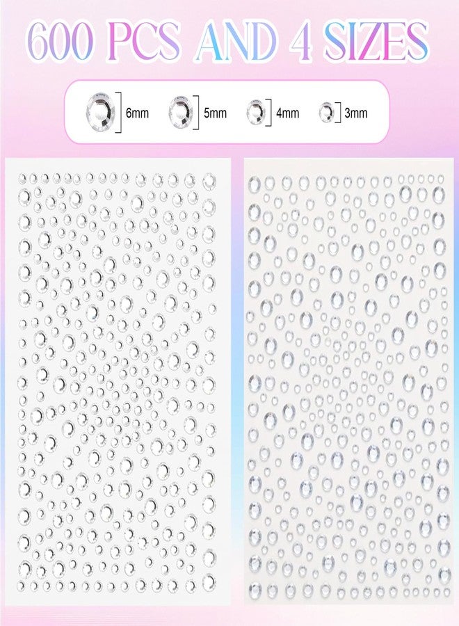 CoolShef مجموعة ملصقات أحجار الراين من CoolShef، 1600 قطعة، مع ملقط، كريستال ذاتي اللصق للوجه، ملصقات لامعة لتزيين الشعر والمكياج، أحجار كريمة ملونة للوجه، مناسبة للأعمال اليدوية، وأغطية هواتف يمكنك صنعها بنفسك. - Image 3