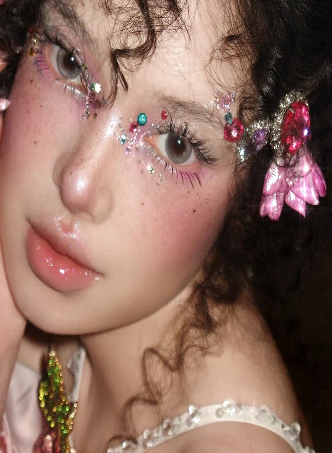 CoolShef مجموعة ملصقات أحجار الراين من CoolShef، 1600 قطعة، مع ملقط، كريستال ذاتي اللصق للوجه، ملصقات لامعة لتزيين الشعر والمكياج، أحجار كريمة ملونة للوجه، مناسبة للأعمال اليدوية، وأغطية هواتف يمكنك صنعها بنفسك. - Image 4