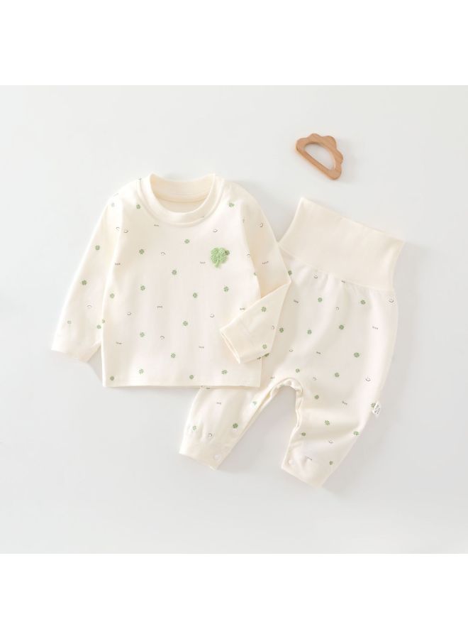 Baby High-waist Suit Spring & Fall Pure Cotton Men's Pajamas Women's Category A Bottoming Autumn Clothes And Long Pants Baby Intimates Set Warm