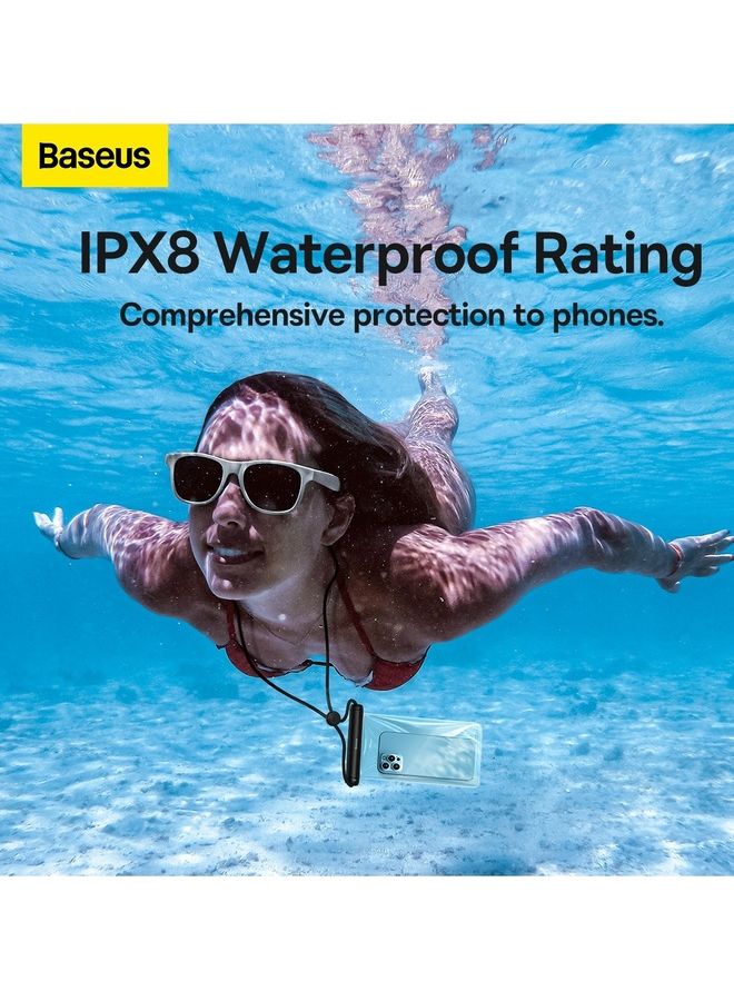 Baseus Premium Waterproof Phone Case, IPX8 Certified 30M Deep Waterproof Phone Pouch, Waterproof Cell Phone Case Fit for Phones up to 7.2" Compatible with iPhone 15 Pro Max/Plus/14/13/12/ Samsung S23/22 and More (Black) Black - Image 4