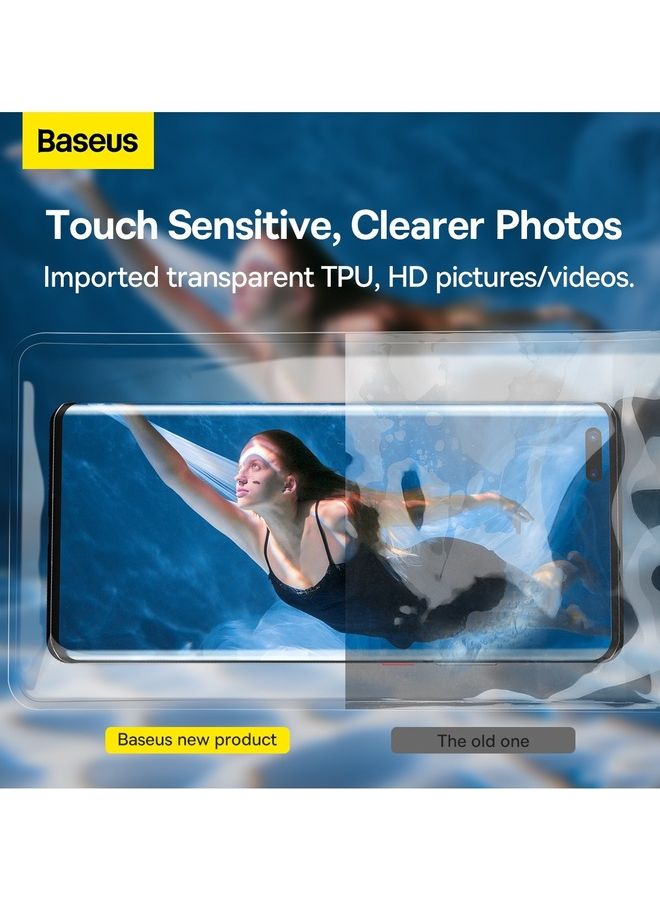 Baseus Premium Waterproof Phone Case, IPX8 Certified 30M Deep Waterproof Phone Pouch, Waterproof Cell Phone Case Fit for Phones up to 7.2" Compatible with iPhone 15 Pro Max/Plus/14/13/12/ Samsung S23/22 and More (Black) Black - Image 5