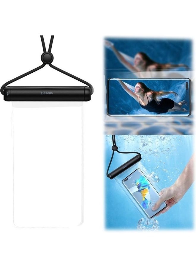 Premium Waterproof Phone Case, IPX8 Certified 30M Deep Waterproof Phone Pouch, Waterproof Cell Phone Case Fit for Phones up to 7.2" Compatible with iPhone 15 Pro Max/Plus/14/13/12/ Samsung S23/22 and More (Black) Black