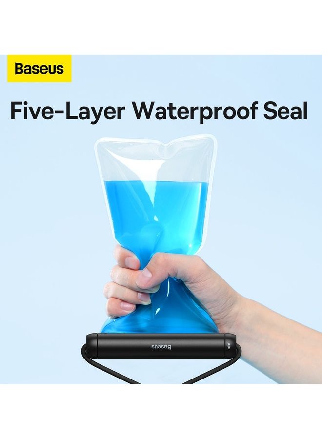 Baseus Premium Waterproof Phone Case, IPX8 Certified 30M Deep Waterproof Phone Pouch, Waterproof Cell Phone Case Fit for Phones up to 7.2" Compatible with iPhone 15 Pro Max/Plus/14/13/12/ Samsung S23/22 and More (Black) Black - Image 3