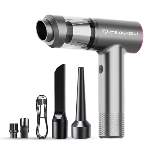 MILAGROW Duster Lux Portable Vacuum Cleaner with Powerful 14000Pa Suction, Handheld Portable Vacuum Cleaner & Blower, Cordless & Rechargeable with Multipurpose Accessories for Car/Home/office/Outdoors - Image 1