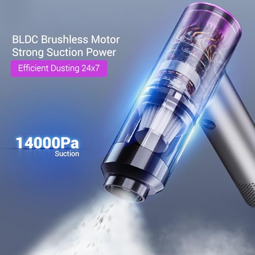 MILAGROW Duster Lux Portable Vacuum Cleaner with Powerful 14000Pa Suction, Handheld Portable Vacuum Cleaner & Blower, Cordless & Rechargeable with Multipurpose Accessories for Car/Home/office/Outdoors - Image 2
