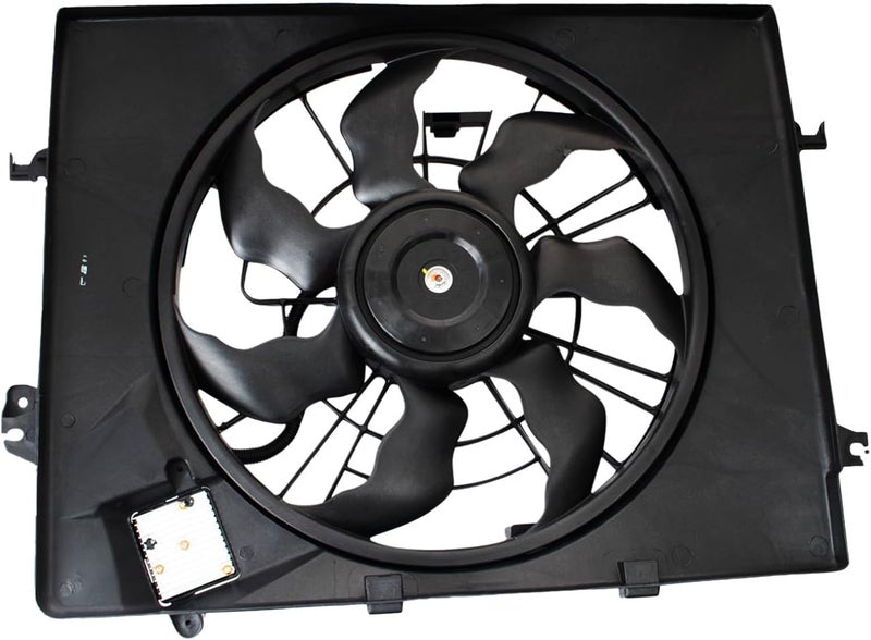 TRQ Radiator Cooling Fan Assembly for 2014-2016 Hyundai Sonata & Kia Optima - Image 1