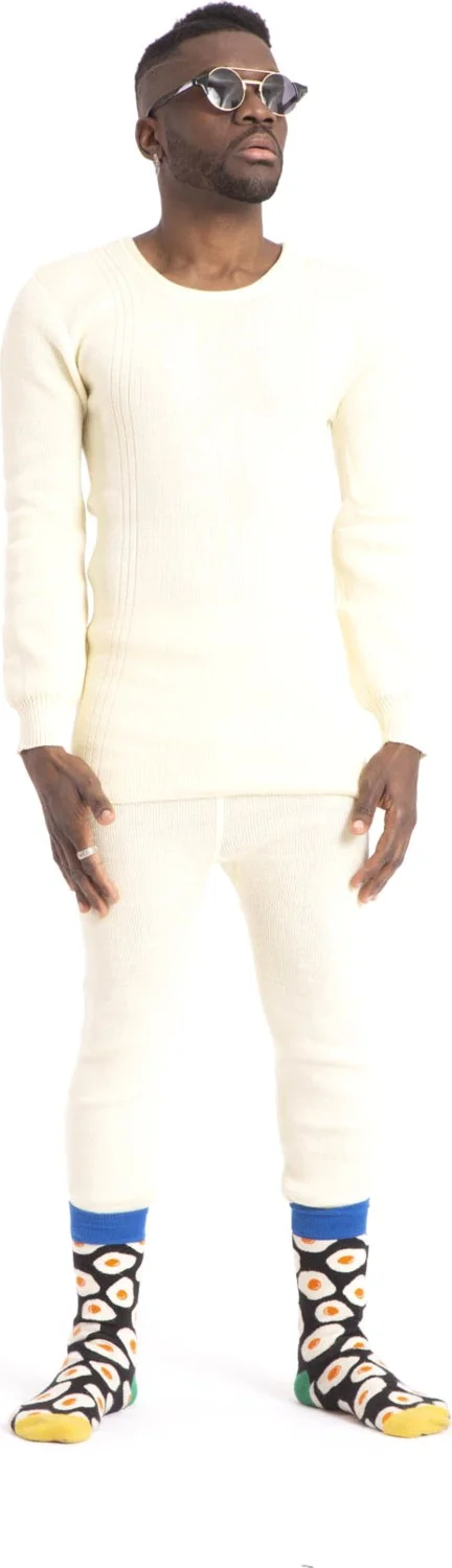 تامباب Men's Underwear Set Long Sleeve Top and Bottom Wool Underwear Set Dertex