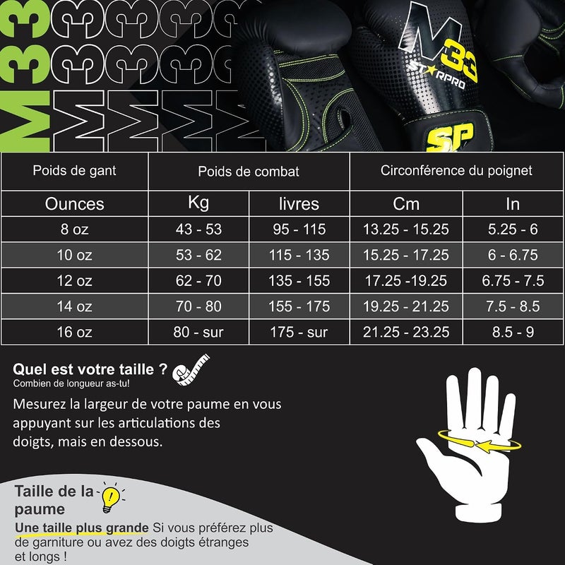 Starpro Boxing Training Gloves for Women & Men – 8oz 10oz 12oz 14oz 16oz - Image 2