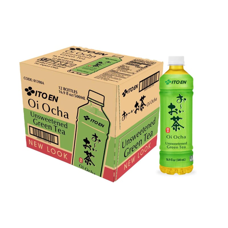 Ito En Tea Oi Ocha Green Tea, Unsweetened, 16.9 Ounce (Pack of 12) - Image 1