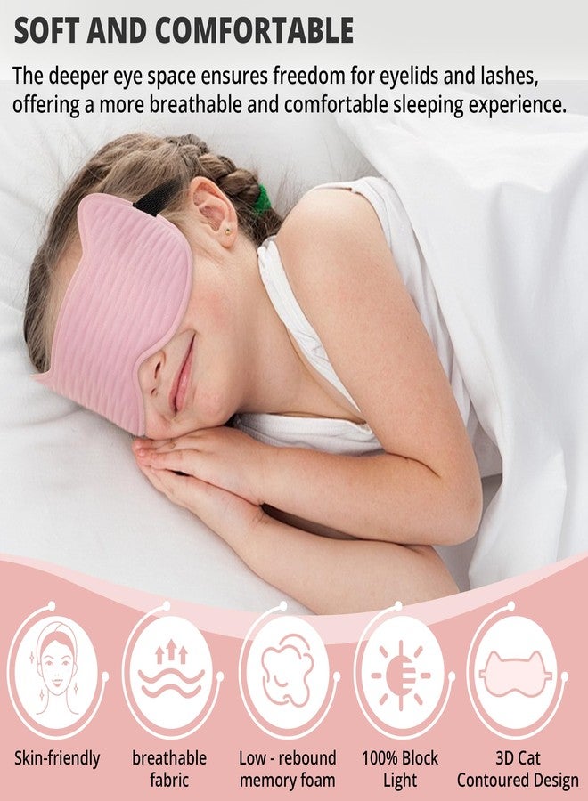 spacepower 3D Kids Sleep Eye Mask: 3D Contoured Cup Sleeping Masks, Blindfold Sleep Eye Cover with Adjustable Strap, Memory Foam Lightweight Night Eyeshade for Boys Girls Teens (Pink) - Image 4