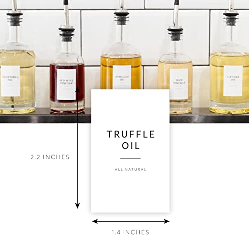 SAVVY & SORTED Minimalist Oil Bottle Labels, 95 Preprinted Pantry Stickers for Oils and Vinegar Dispenser Glass Bottles, Condiment Jars, Waterproof Removable, Kitchen Organization - Image 2