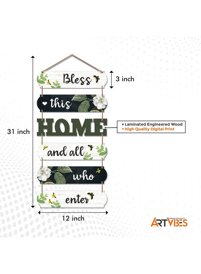 Artvibes Home Decorative Wall Art MDF Wooden Wall Hanger for Living room | Bedroom | Gifts | Wall Hangings for Decoration | Modern Decor Items | Artworks Canvas Painting (WH_6603N), Set of 6 - Image 5