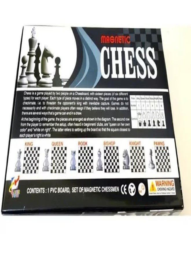 Manos Magnetic Chess Set, PVC Board, Set of Magnetic Chessmen Pack of 1 brean Game for Kids - Image 4